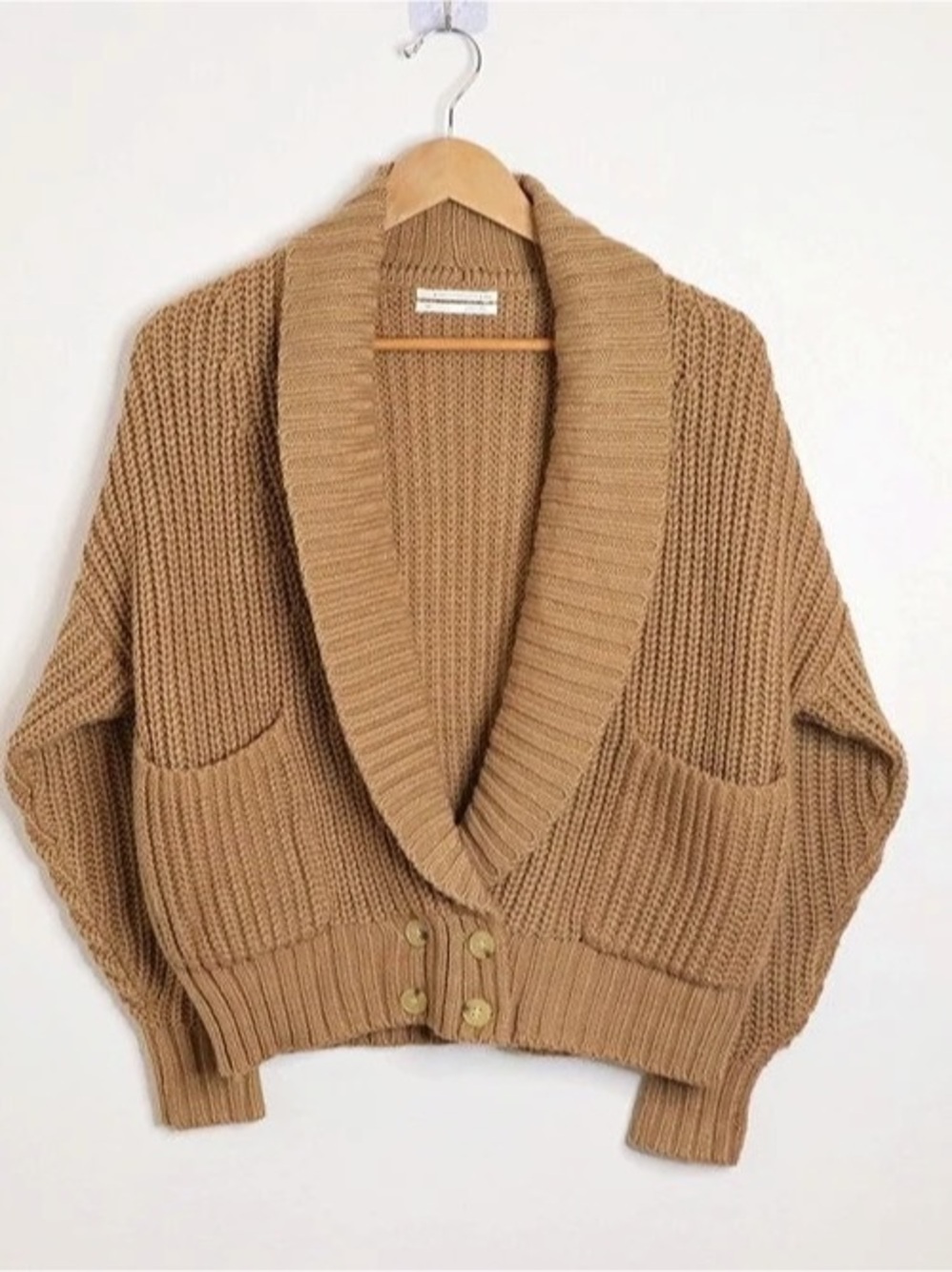 By Anthropologie Brown Wool Blend Chunky Cardigan XS